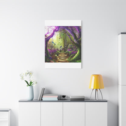 Enchanted Fairy Forest Canvas Wall Art — Magical Woodland Pathway