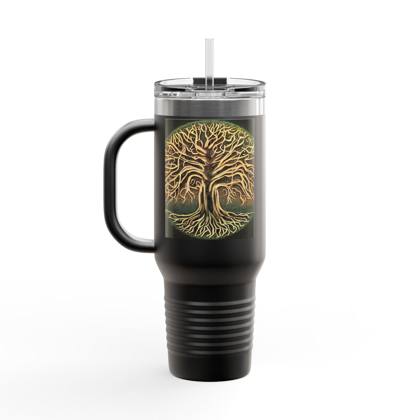 40oz Insulated Travel Mug — Golden Tree of Life Design