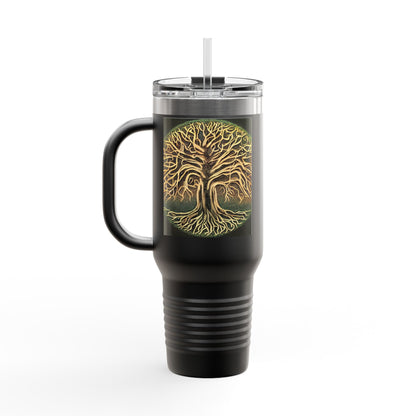 40oz Insulated Travel Mug — Golden Tree of Life Design