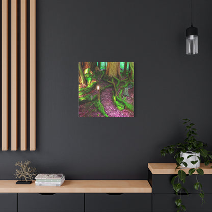 Enchanted Forest Moss Path Canvas Print — Matte Stretched Wall Art