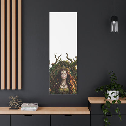 Forest Goddess Canvas Print – Ethereal Redhead Portrait Matte Stretched Wall Art