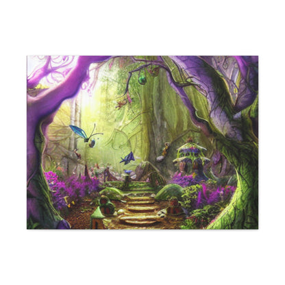 Enchanted Fairy Forest Canvas Wall Art — Magical Woodland Pathway