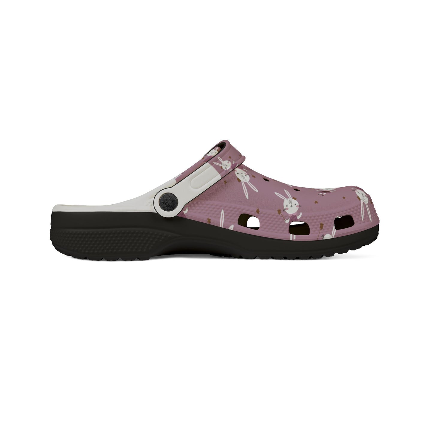 EVA Clogs — Floral Bunny Print Foam Slip-Ons