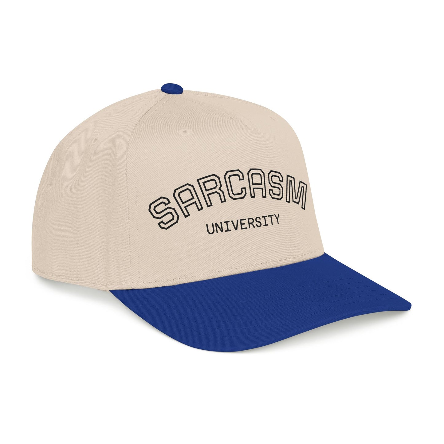 Sarcasm University Baseball Cap — Funny Embroidered Mid-Profile Hat
