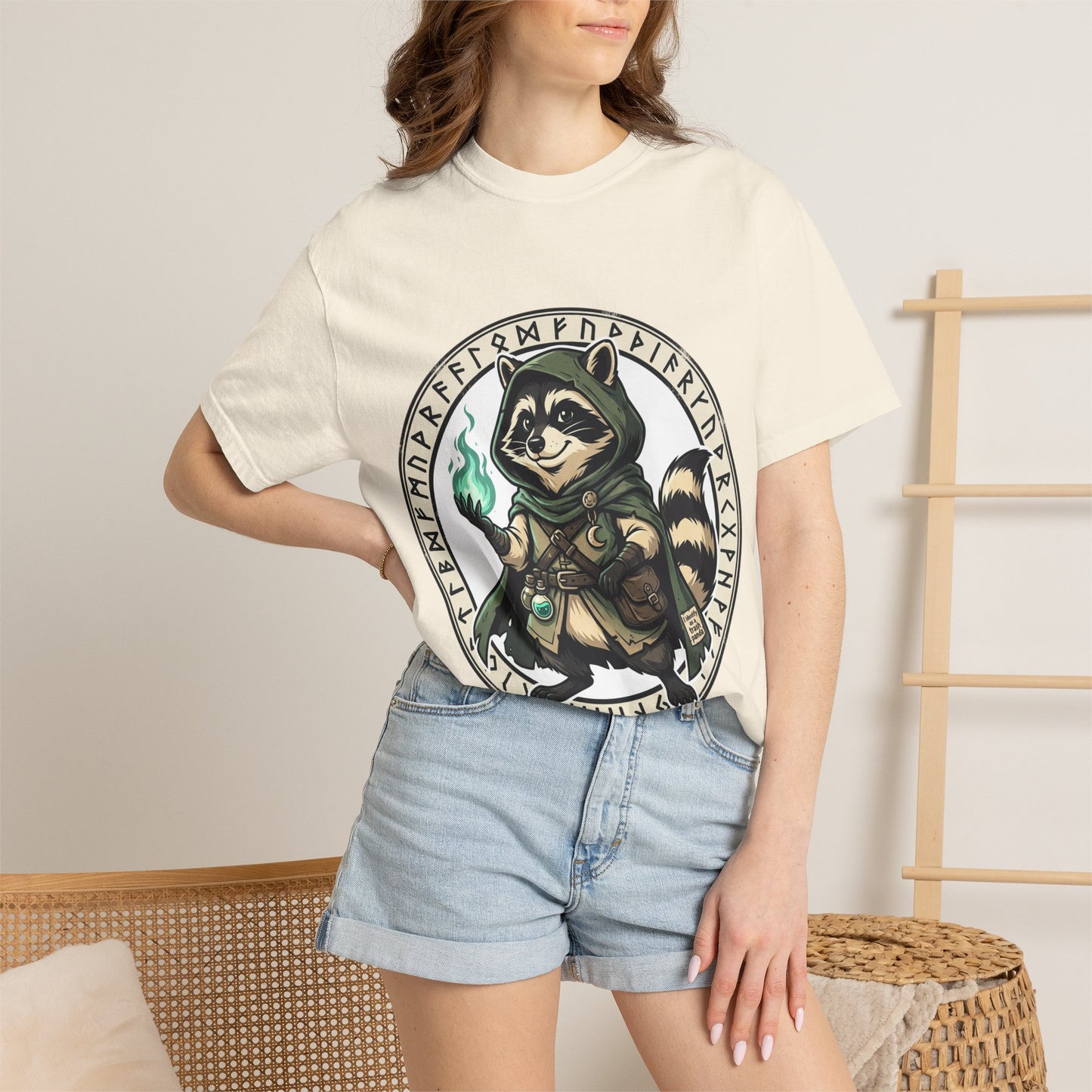 Raccoon Wizard T-Shirt – Cute Fantasy Mage Graphic Tee