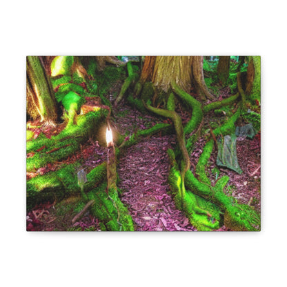 Enchanted Forest Moss Path Canvas Print — Matte Stretched Wall Art