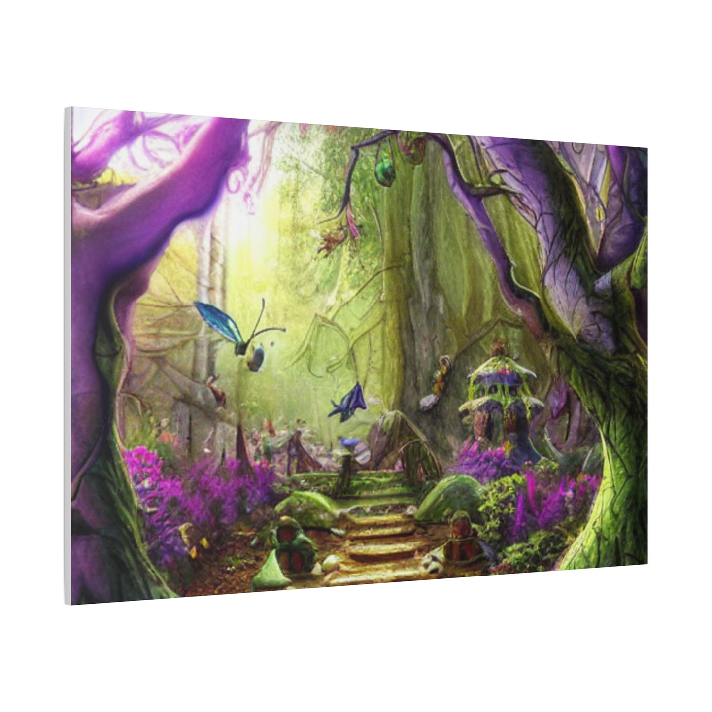 Enchanted Fairy Forest Canvas Wall Art — Magical Woodland Pathway