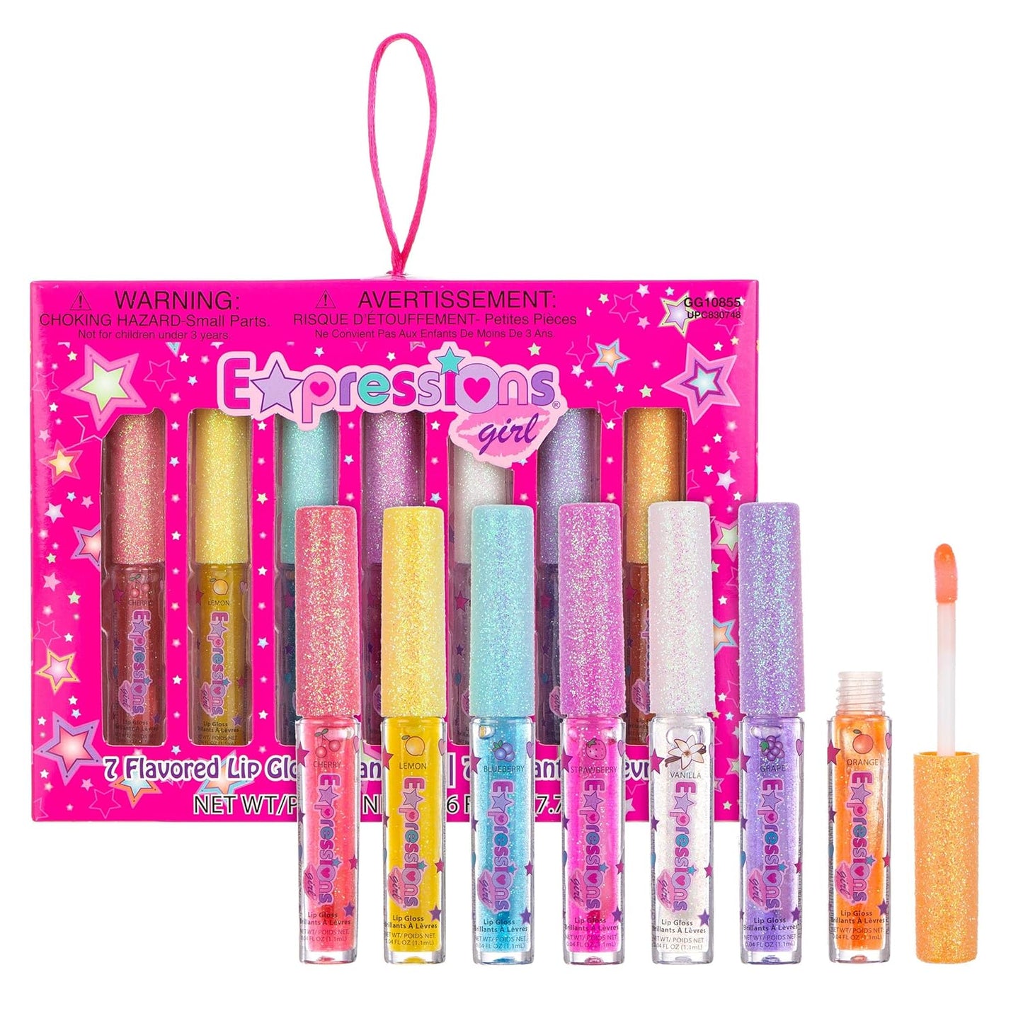7Pc Fruity Flavored Lip Gloss Set – Assorted Fruit Flavor Lip Glosses | Non-Toxic Kids Makeup | Fun Shiny Lip Gloss Collection for Kids, Teens & Girls – Sweet & Glossy Lip Care