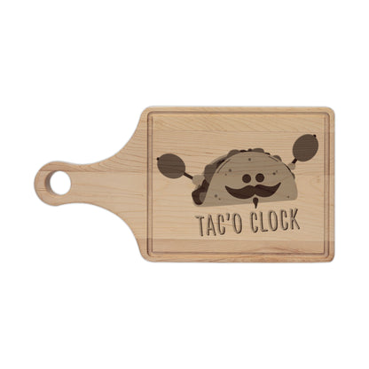 Taco Clock Engraved Wooden Cutting Board