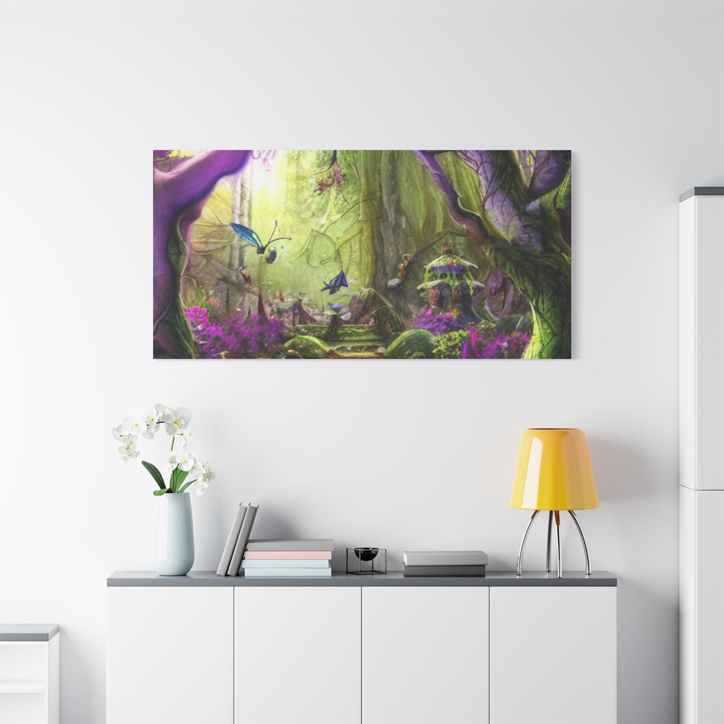 Enchanted Fairy Forest Canvas Wall Art — Magical Woodland Pathway
