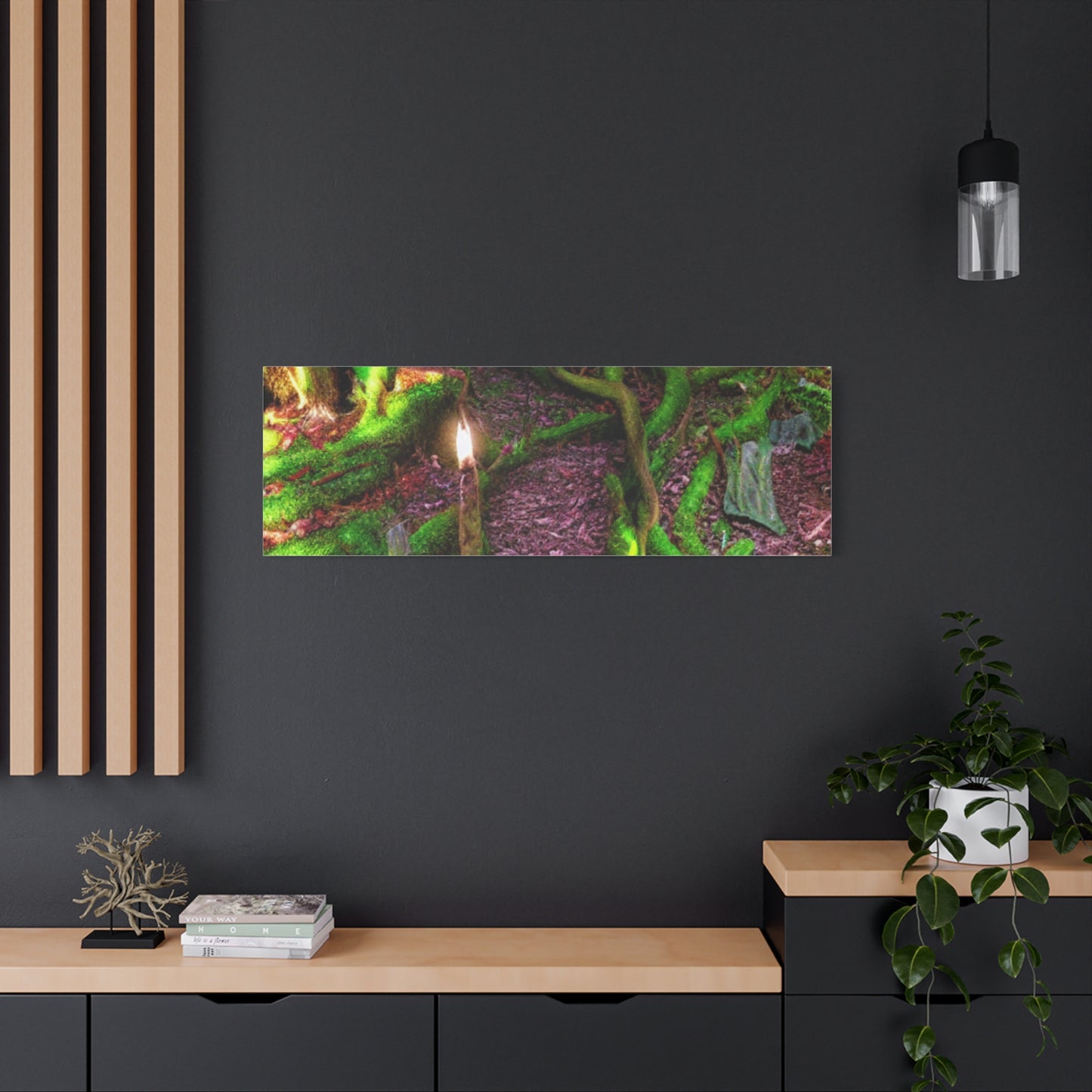 Enchanted Forest Moss Path Canvas Print — Matte Stretched Wall Art