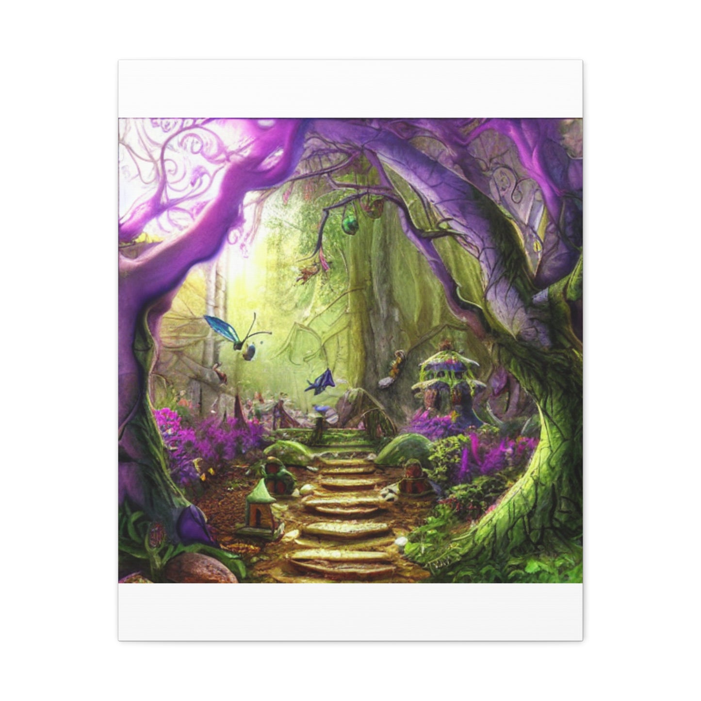 Enchanted Fairy Forest Canvas Wall Art — Magical Woodland Pathway