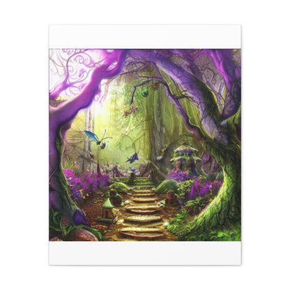 Enchanted Fairy Forest Canvas Wall Art — Magical Woodland Pathway