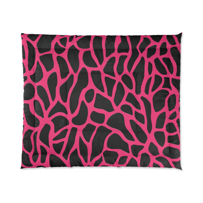 Pink Giraffe Print Comforter