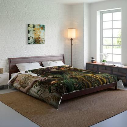 Court Goddess Comforter - Fantasy Medieval Green Queen Bedding