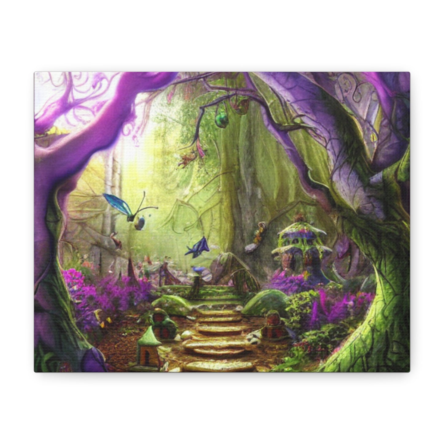 Enchanted Fairy Forest Canvas Wall Art — Magical Woodland Pathway