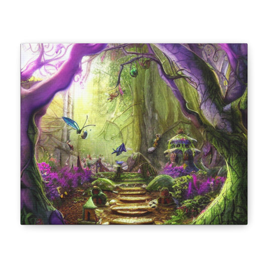 Enchanted Fairy Forest Canvas Wall Art — Magical Woodland Pathway