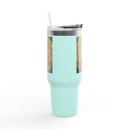 40oz Insulated Travel Mug — Golden Tree of Life Design