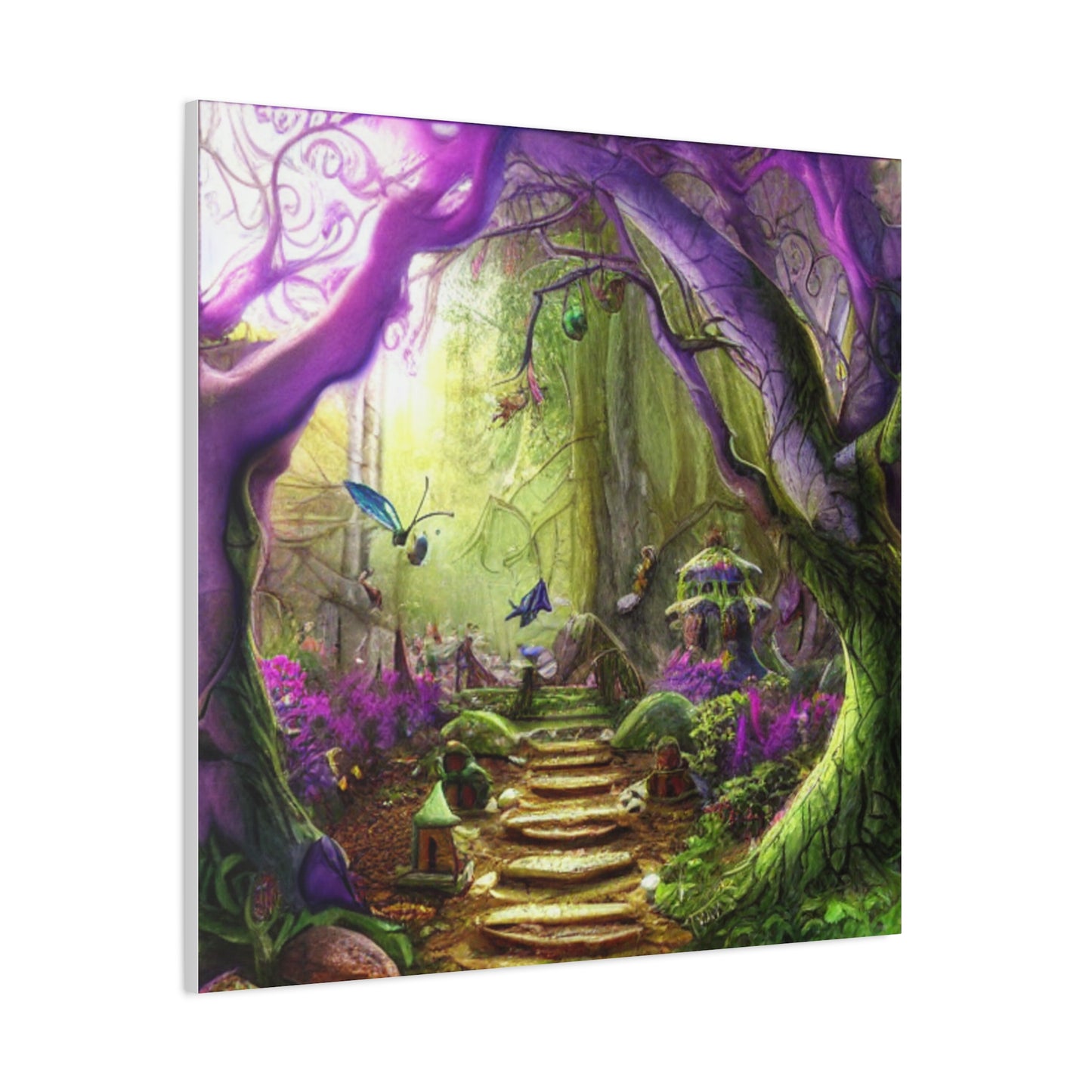 Enchanted Fairy Forest Canvas Wall Art — Magical Woodland Pathway
