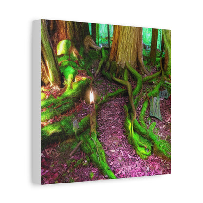Enchanted Forest Moss Path Canvas Print — Matte Stretched Wall Art