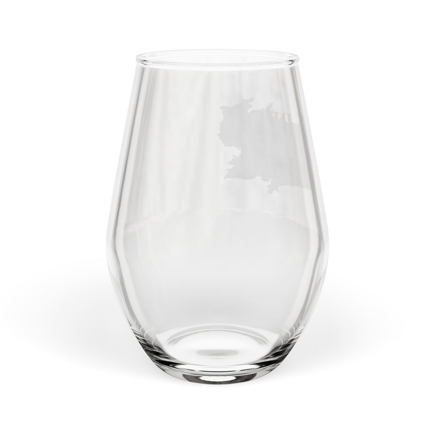 Stemless Wine Glass — Red, White & Blue 'Bed Wine Blue' Patriotic Design, 11.75oz