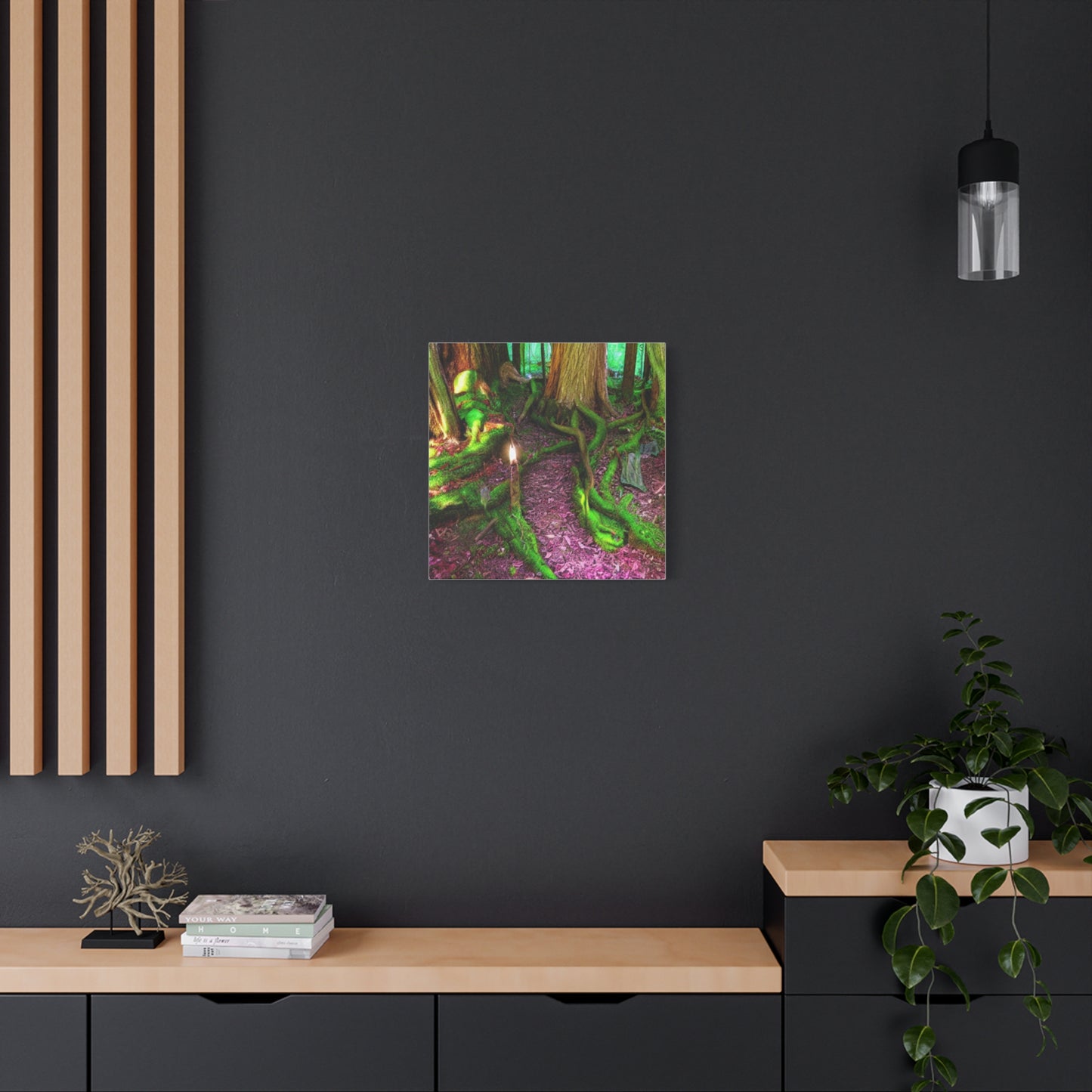 Enchanted Forest Moss Path Canvas Print — Matte Stretched Wall Art