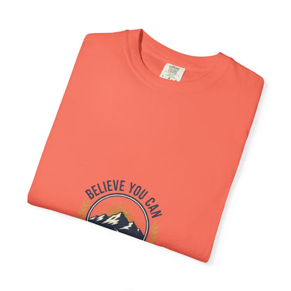 Believe You Can Mountain Motif T-Shirt