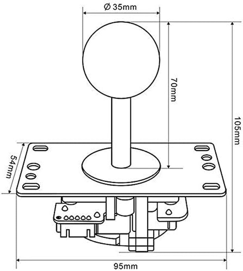 JLF-TP-8YT Joystick Pink Original - for Arcade Jamma Game 4 & 8 Way Adjustable, Compatible with Catz Mad SF4 Tournament Joystick (Pink Ball Top), Use for Arcade Game Machine Cabinet S@NWA