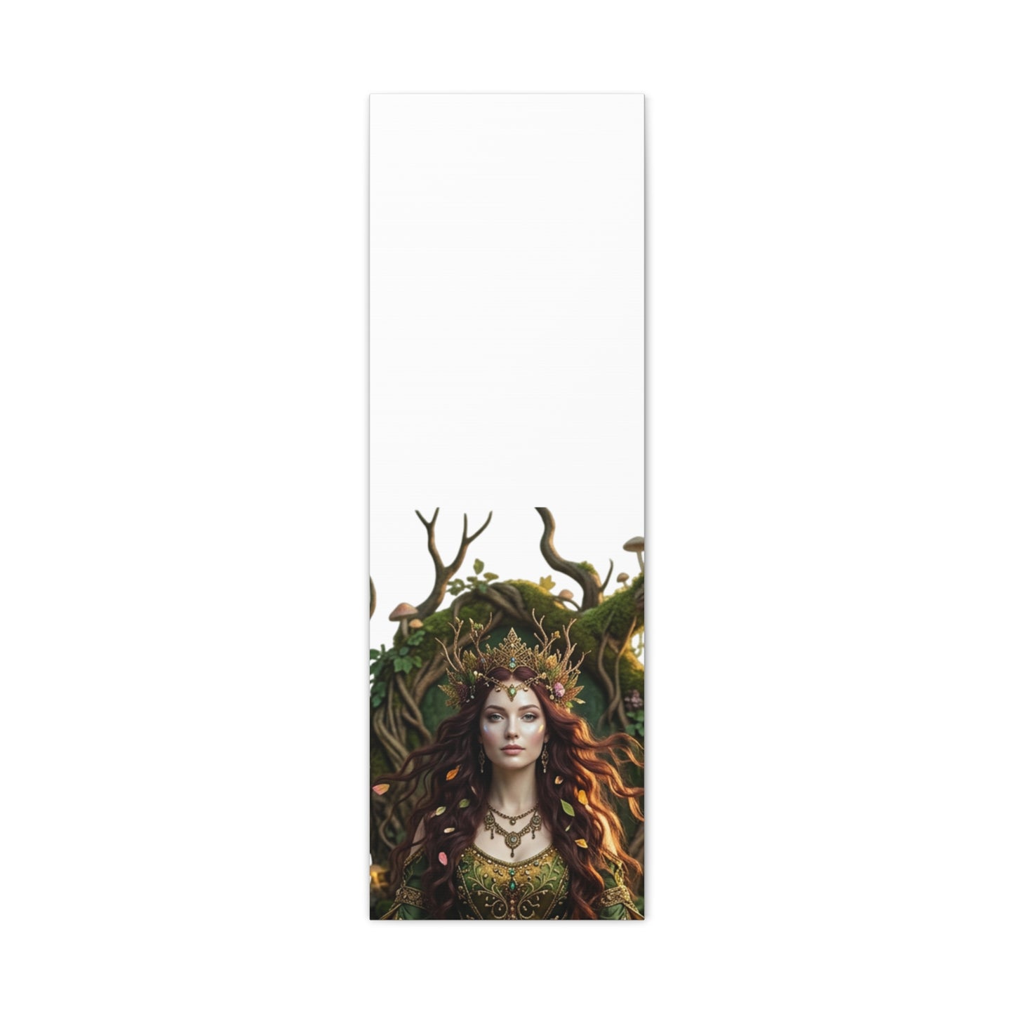 Forest Goddess Canvas Print – Ethereal Redhead Portrait Matte Stretched Wall Art