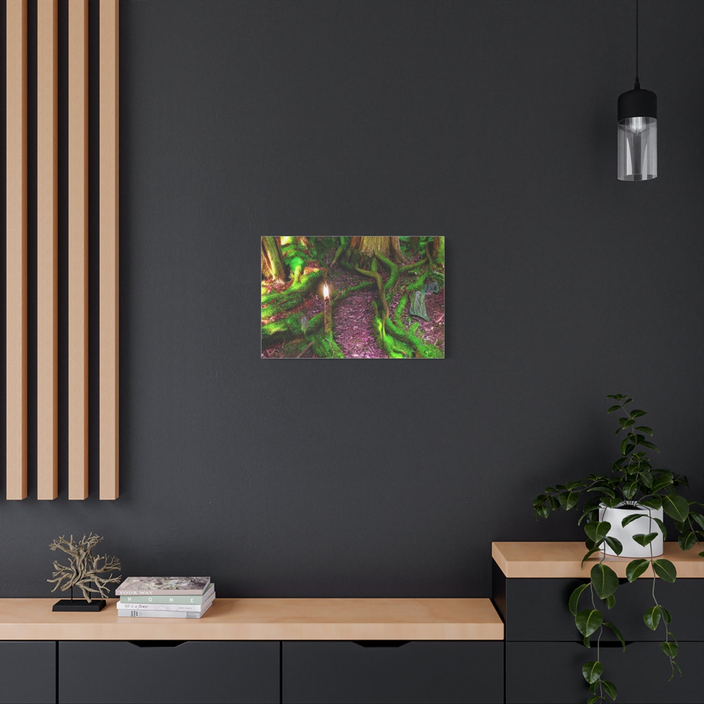 Enchanted Forest Moss Path Canvas Print — Matte Stretched Wall Art
