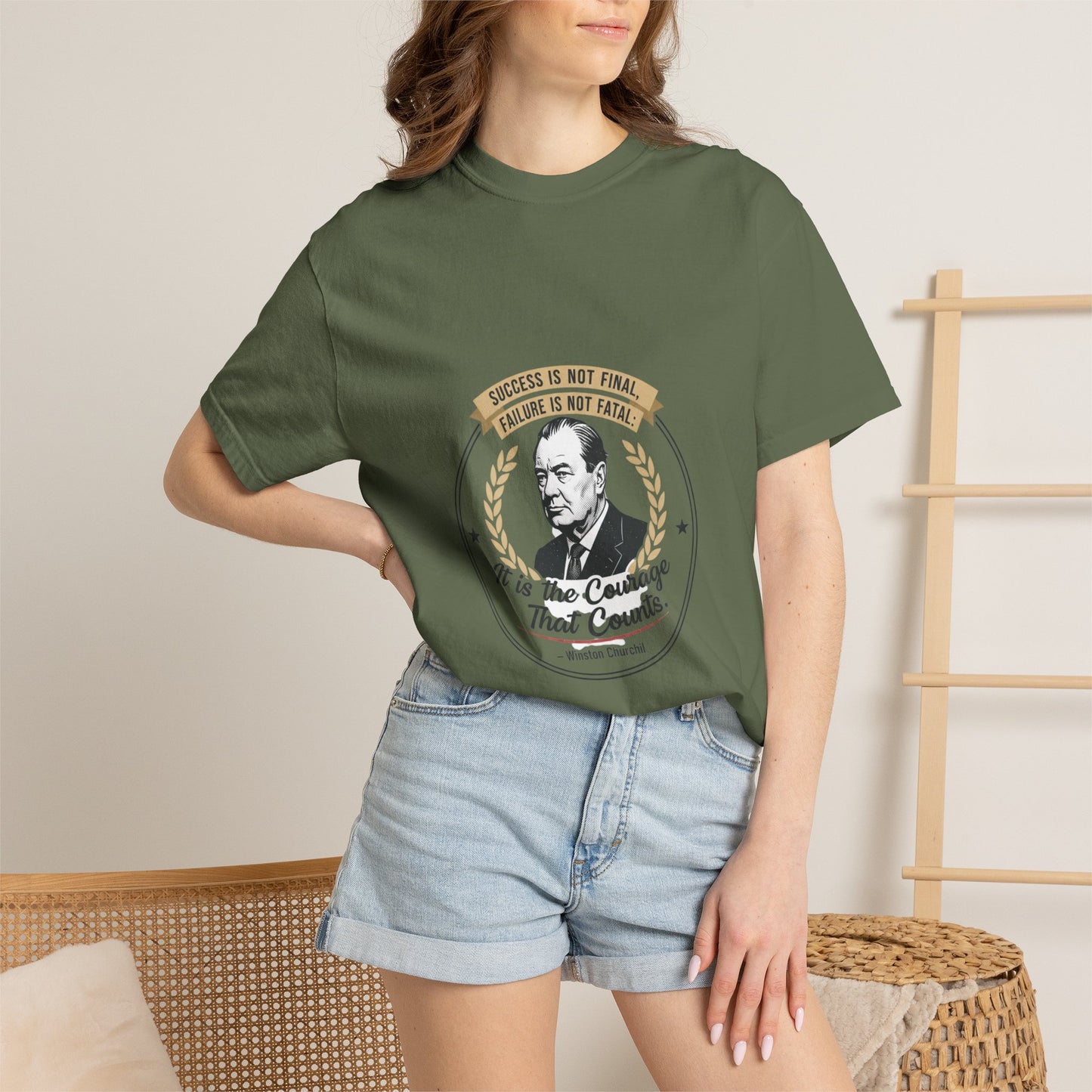 Courage Quote T-Shirt — "It Is the Courage That Counts" Motivational Tee