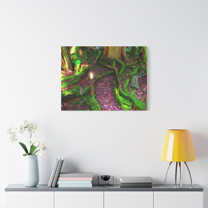 Enchanted Forest Moss Path Canvas Print — Matte Stretched Wall Art