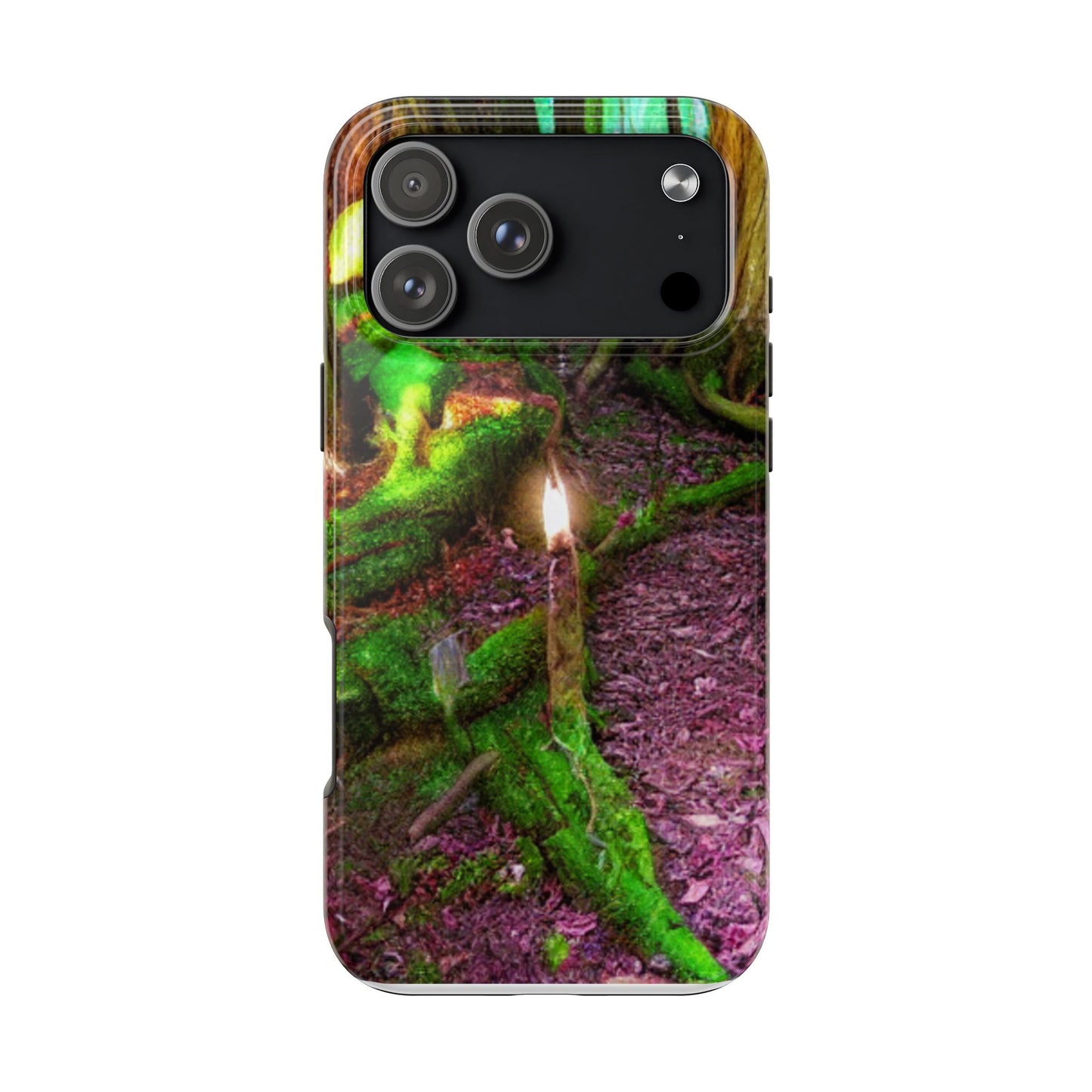 Forest Moss Candle Phone Case — Enchanted Woodland Tough Phone Case