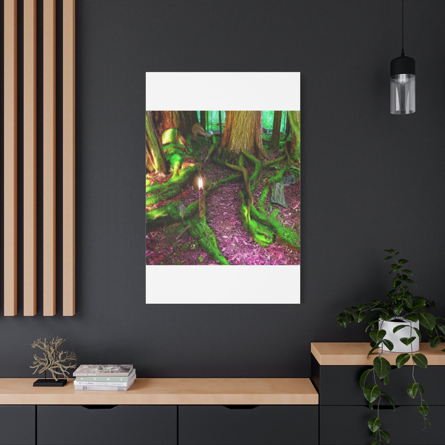 Enchanted Forest Moss Path Canvas Print — Matte Stretched Wall Art