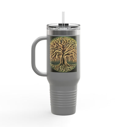 40oz Insulated Travel Mug — Golden Tree of Life Design