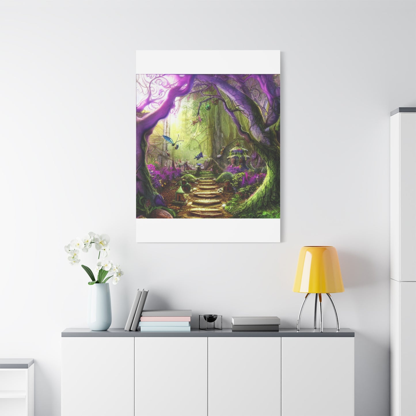 Enchanted Fairy Forest Canvas Wall Art — Magical Woodland Pathway