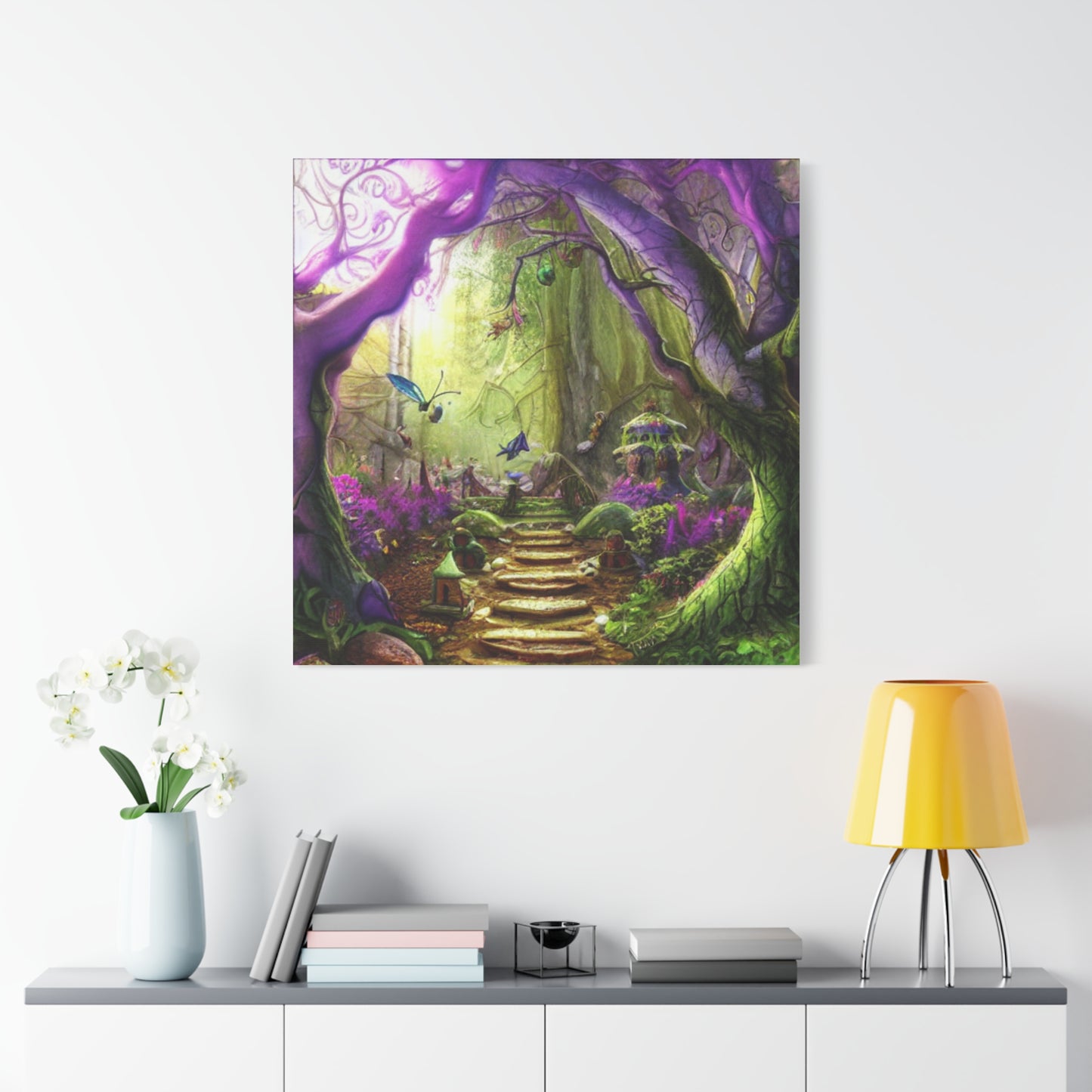 Enchanted Fairy Forest Canvas Wall Art — Magical Woodland Pathway