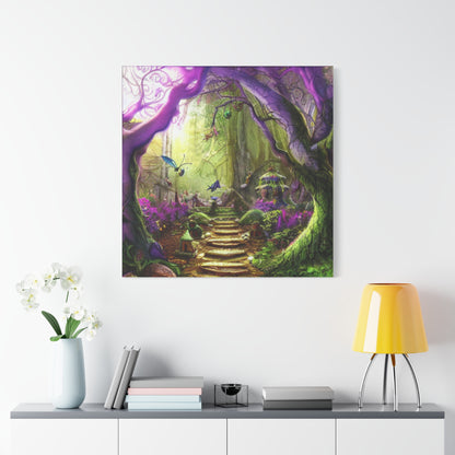 Enchanted Fairy Forest Canvas Wall Art — Magical Woodland Pathway