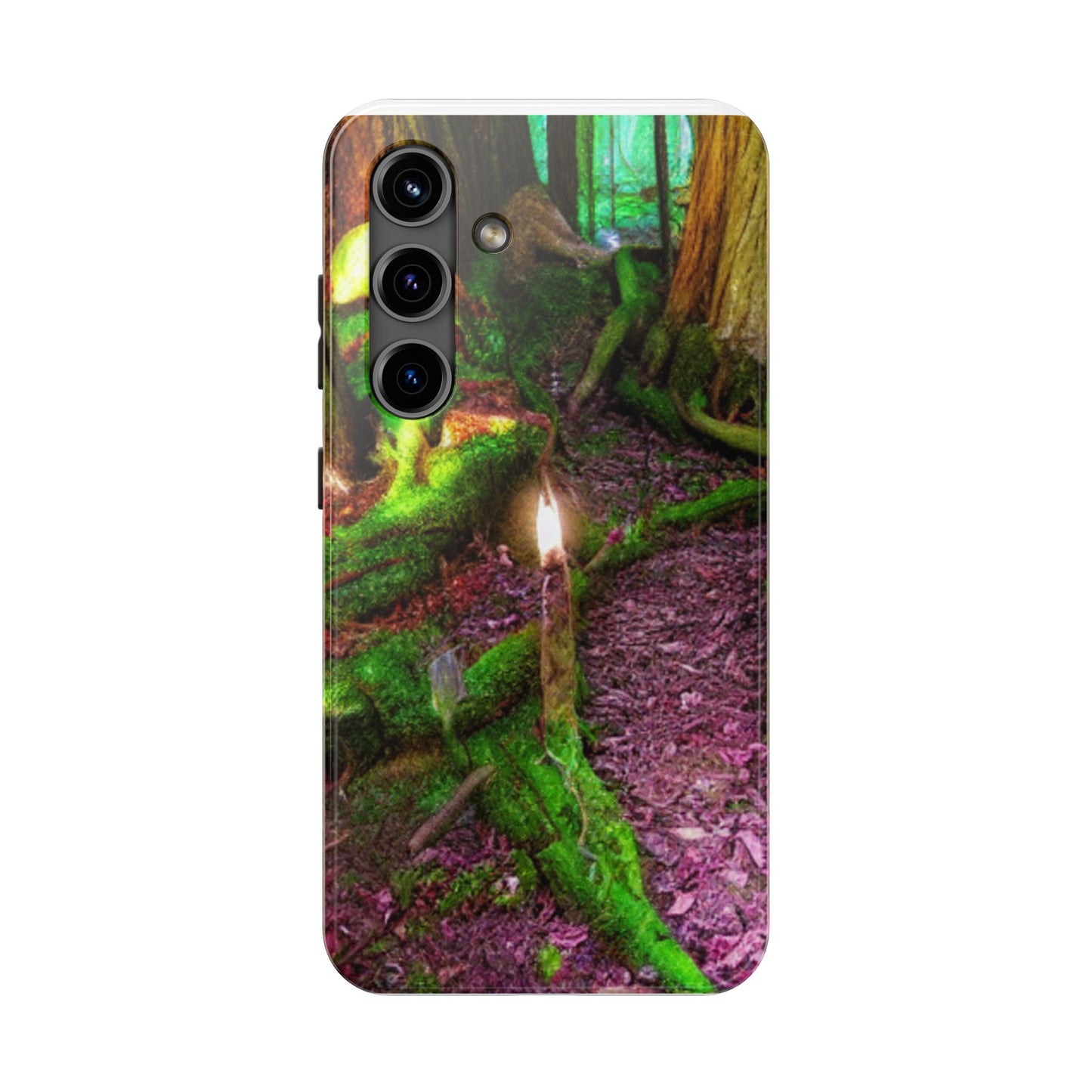 Forest Moss Candle Phone Case — Enchanted Woodland Tough Phone Case