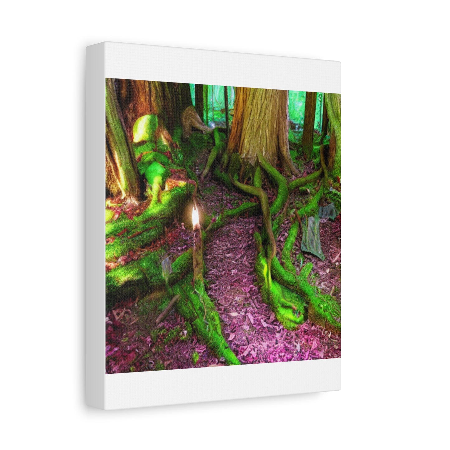 Enchanted Forest Moss Path Canvas Print — Matte Stretched Wall Art