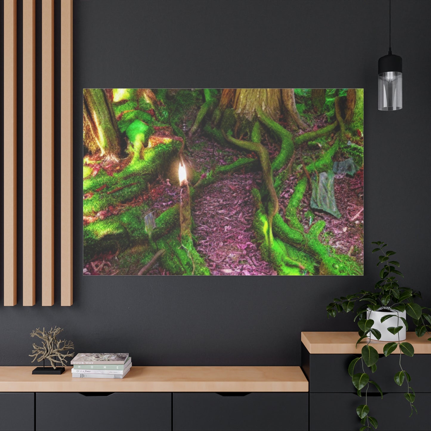 Enchanted Forest Moss Path Canvas Print — Matte Stretched Wall Art