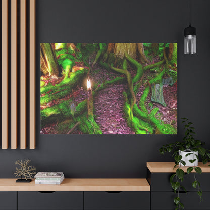 Enchanted Forest Moss Path Canvas Print — Matte Stretched Wall Art