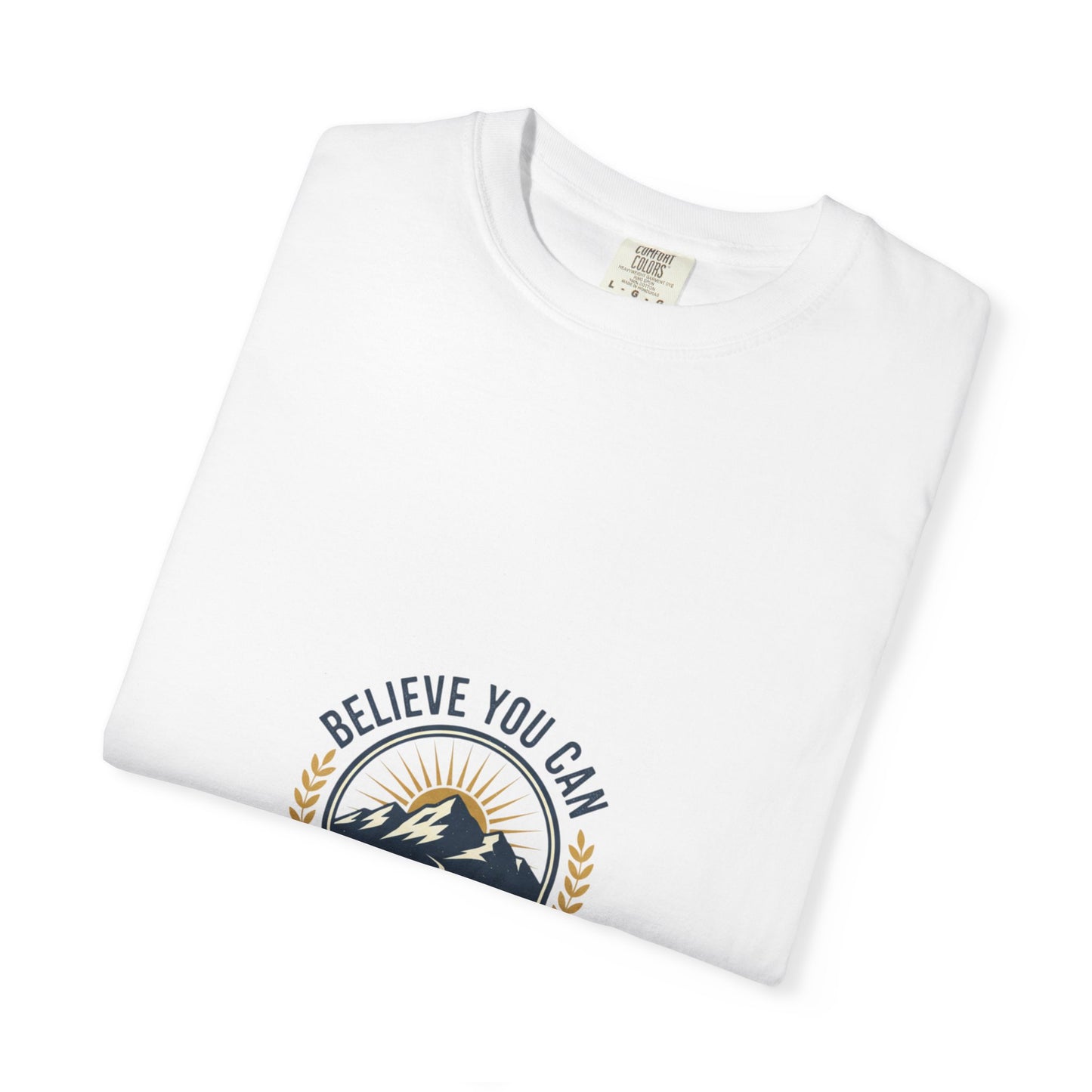 Believe You Can Mountain Motif T-Shirt