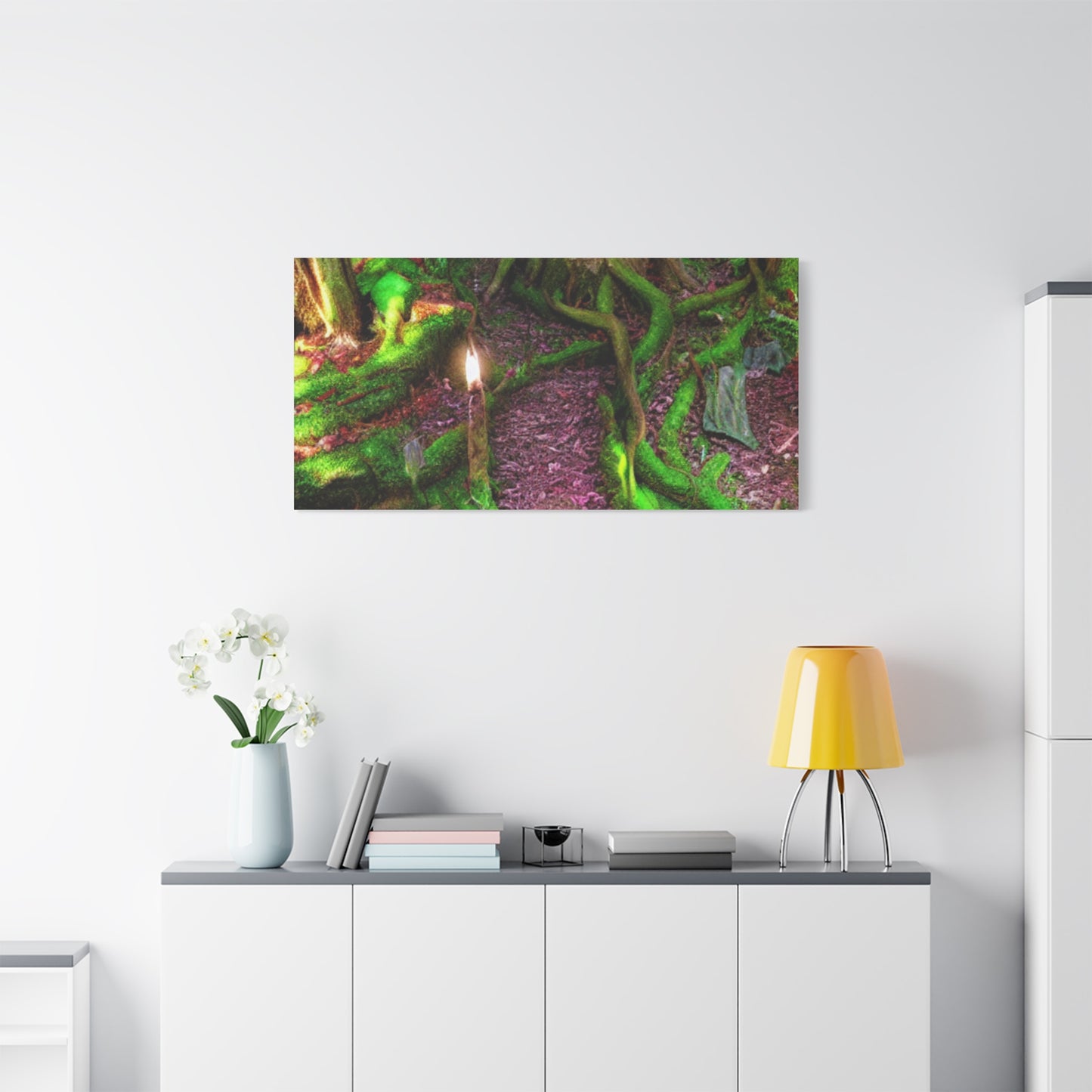 Enchanted Forest Moss Path Canvas Print — Matte Stretched Wall Art