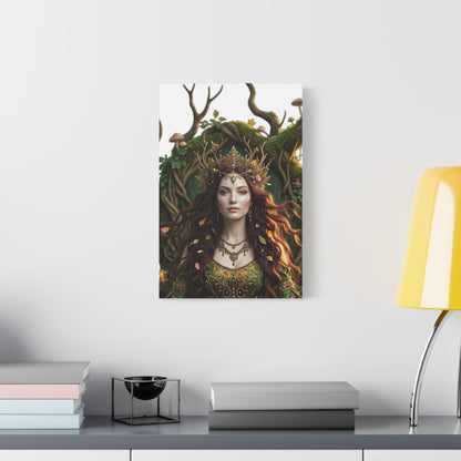 Forest Goddess Canvas Print – Ethereal Redhead Portrait Matte Stretched Wall Art