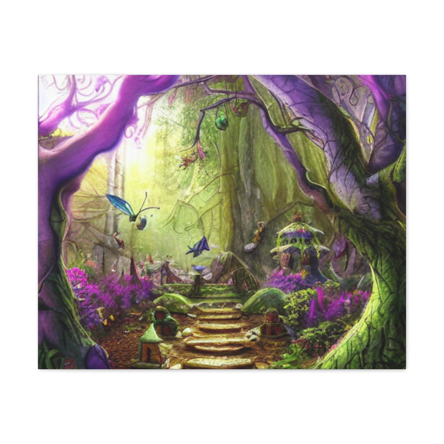 Enchanted Fairy Forest Canvas Wall Art — Magical Woodland Pathway