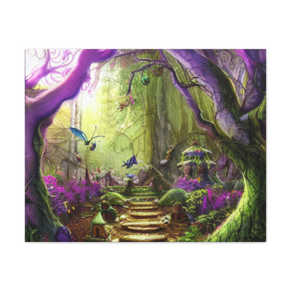 Enchanted Fairy Forest Canvas Wall Art — Magical Woodland Pathway