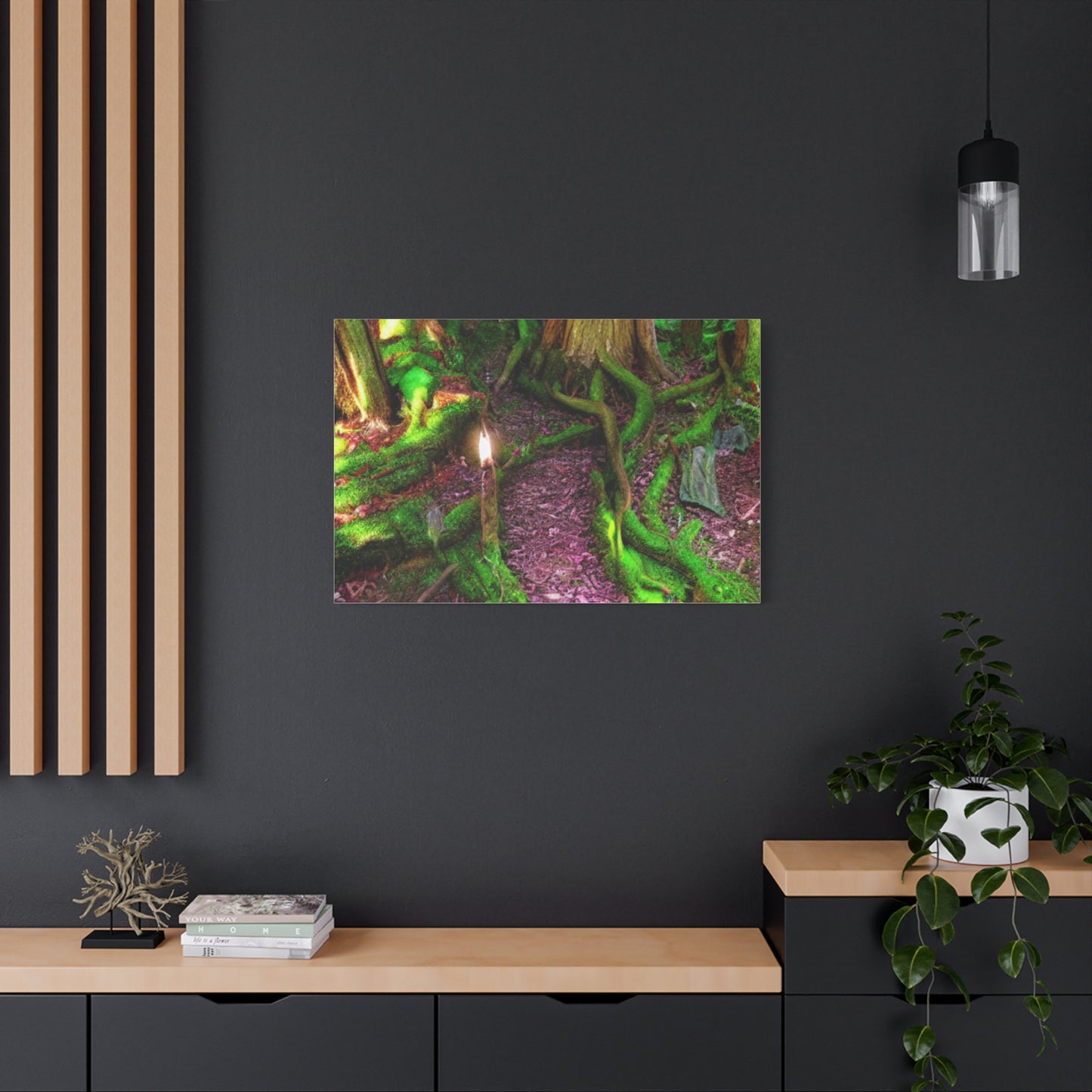 Enchanted Forest Moss Path Canvas Print — Matte Stretched Wall Art