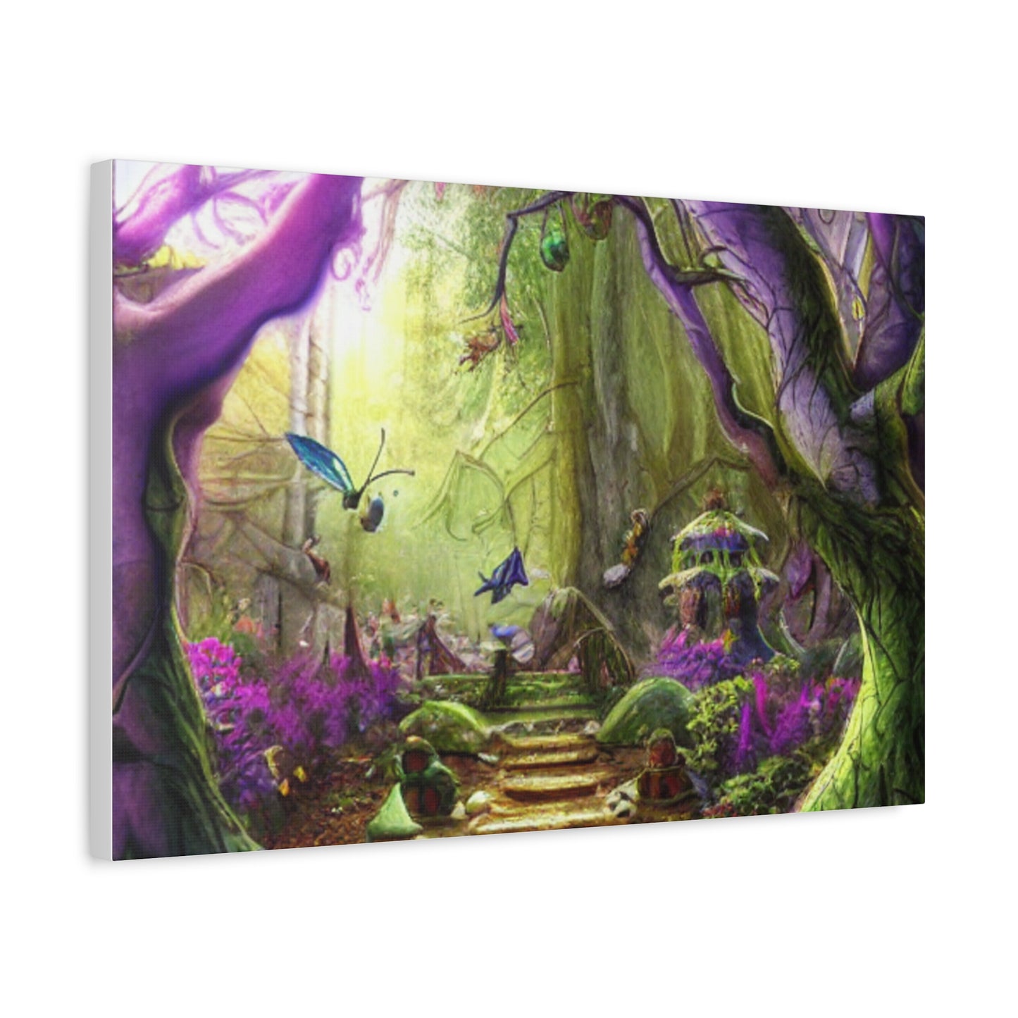 Enchanted Fairy Forest Canvas Wall Art — Magical Woodland Pathway