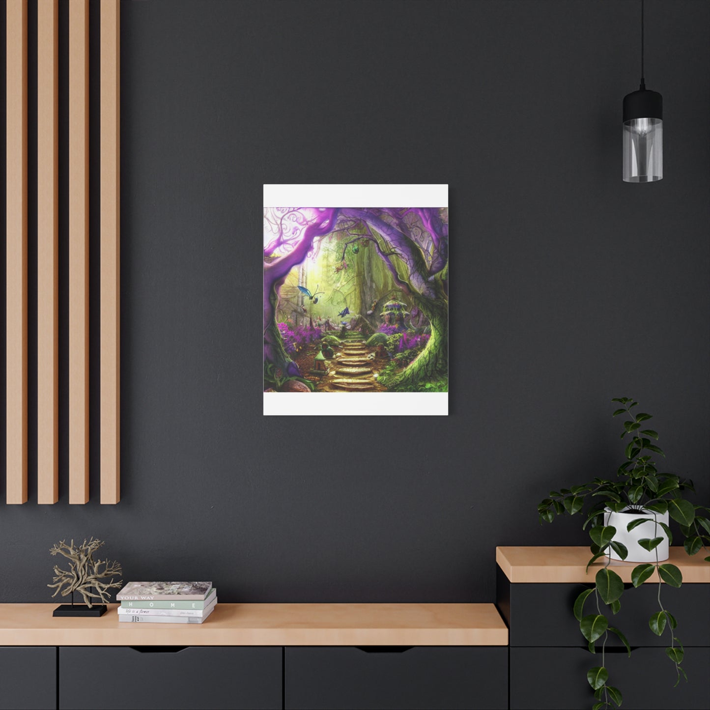 Enchanted Fairy Forest Canvas Wall Art — Magical Woodland Pathway